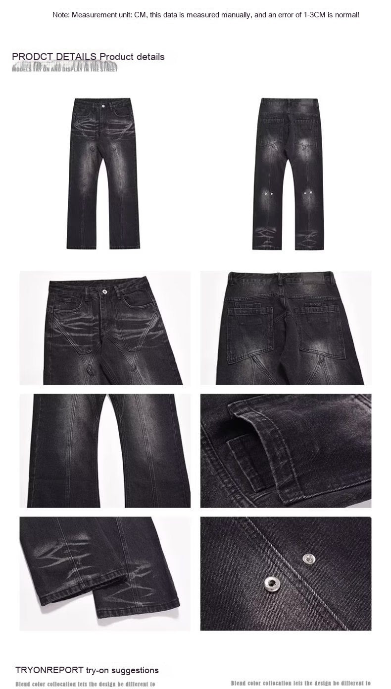 Casual Tapered Straight Washed Jeans Men