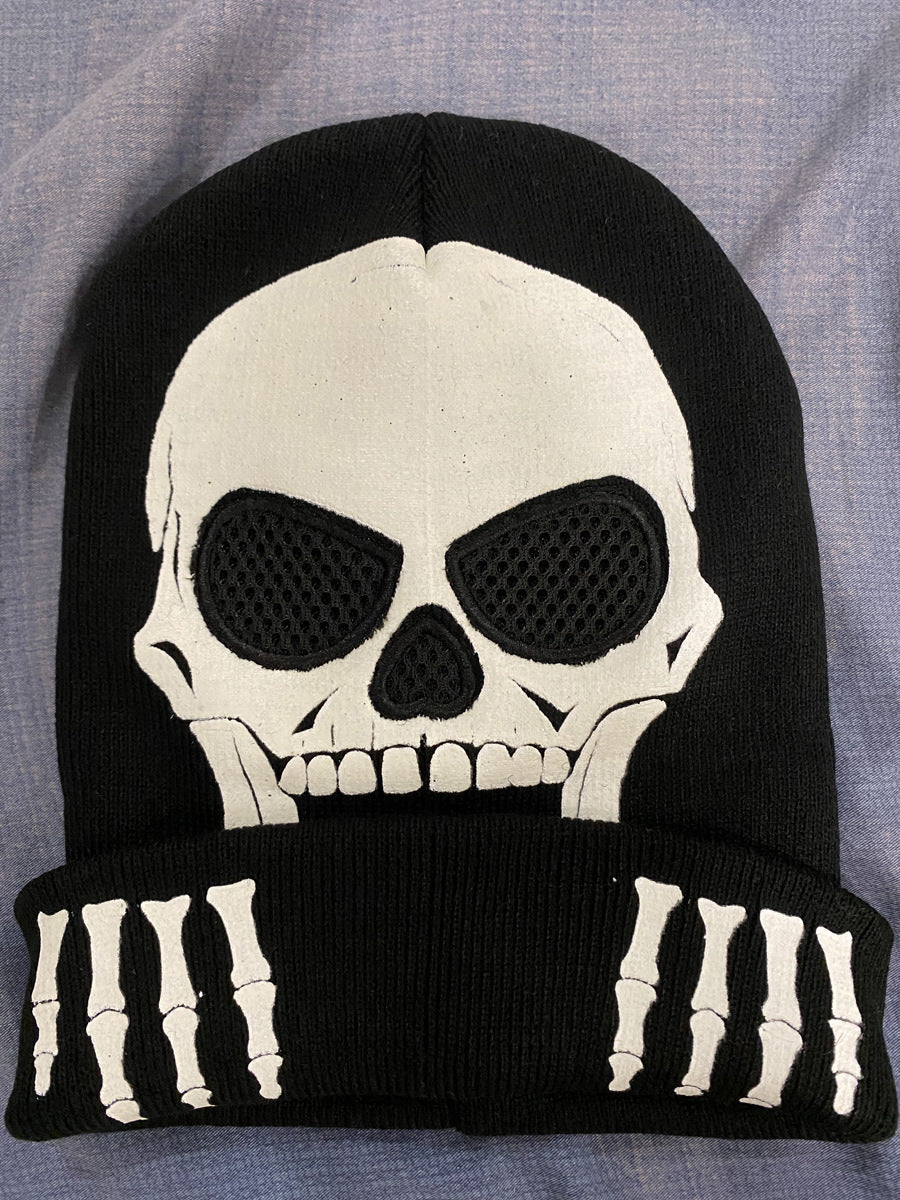 Skull Luminous Knitted Hat Sleeve Cap