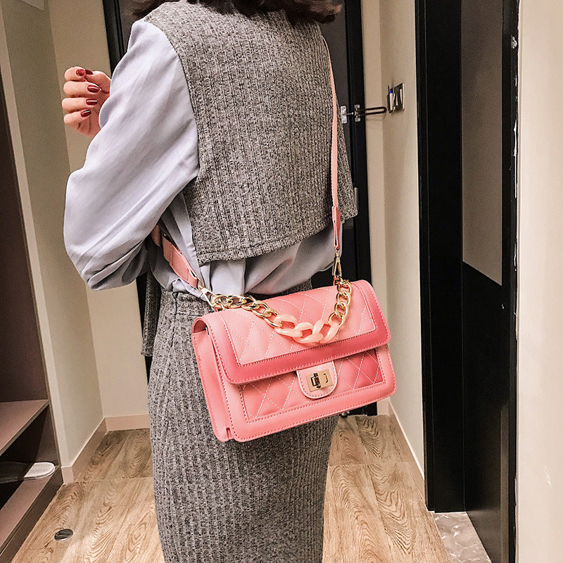 Small fragrance rhombic retro handbags gradient chain shoulder bag Messenger bag handbag