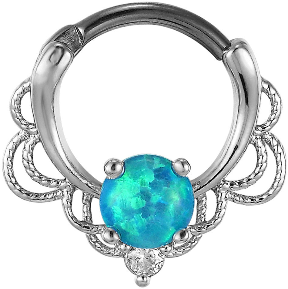 Stainless Steel Opal Nose Ring