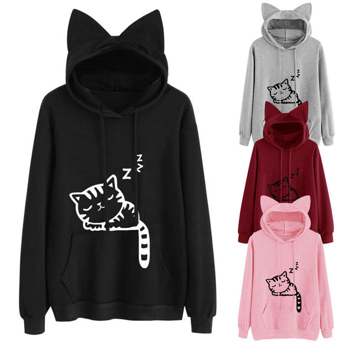 Long Sleeve Sweatshirt Hoodies Women Casual Crop Top