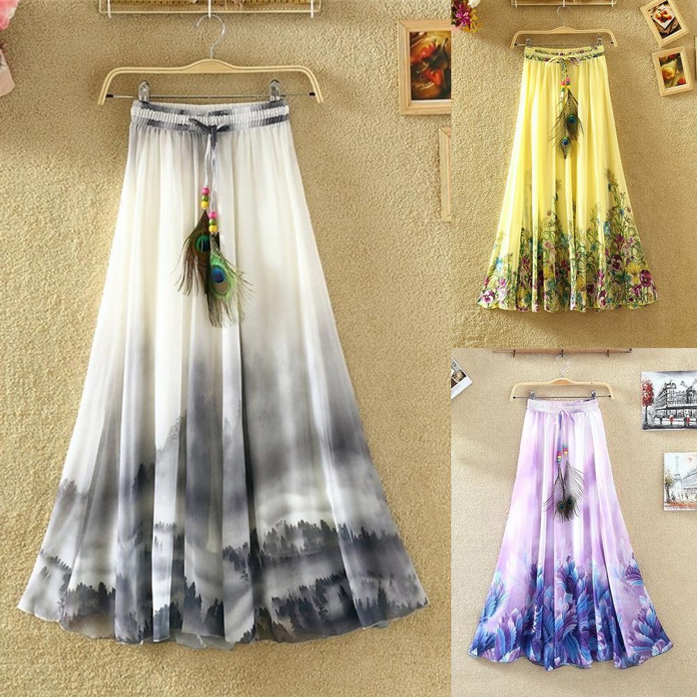 Big Swing Beach Skirt Floral Chiffon