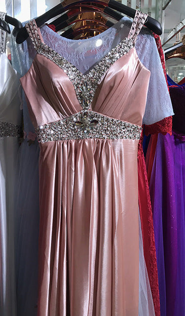 Women Sleeveless Sexy A-Line Elegant Wedding Party Formal Gowns Long Evening Dress - Purple Willow