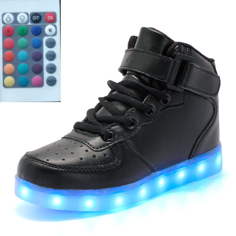 High-Top LED Luminous Shoes with Remote Control - Square Ghost Dance Light Shoes - Luminous Running Shoes for Men and Women.