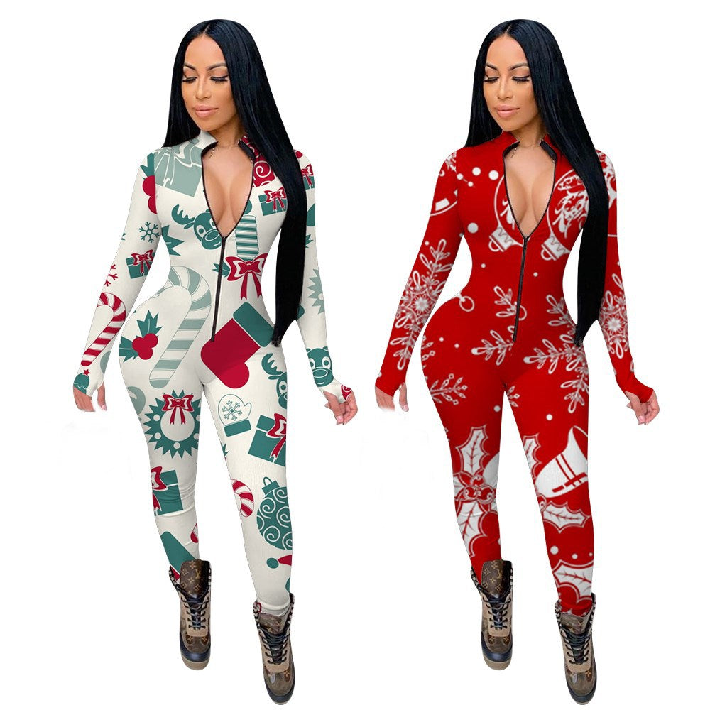 Christmas Element Jumpsuit Casual Jumpsuit - Purple Willow