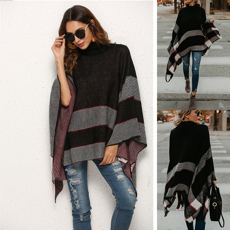 Cape sweater turtleneck sweater