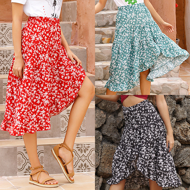 Chiffon Floral Skirt Women