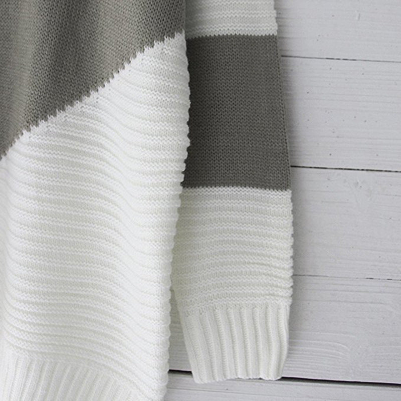 Paneled sweater sweater loose