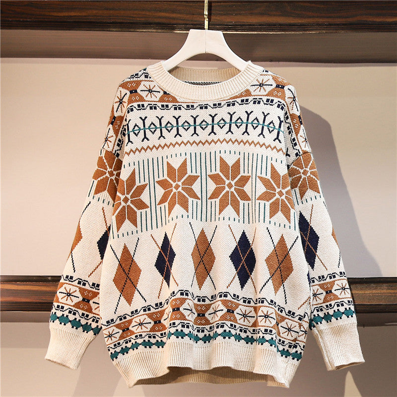 Ethnic style sweater couple sweater