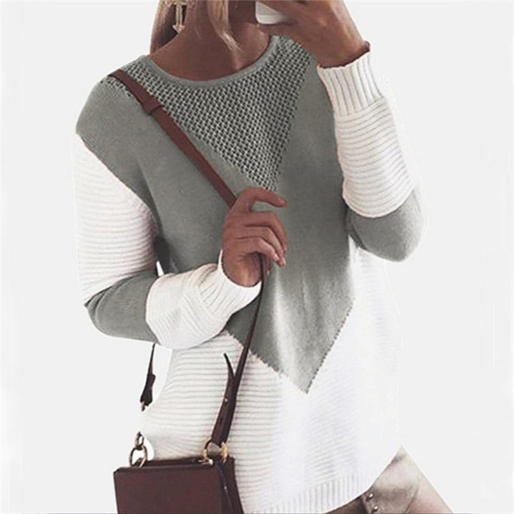 Paneled sweater sweater loose