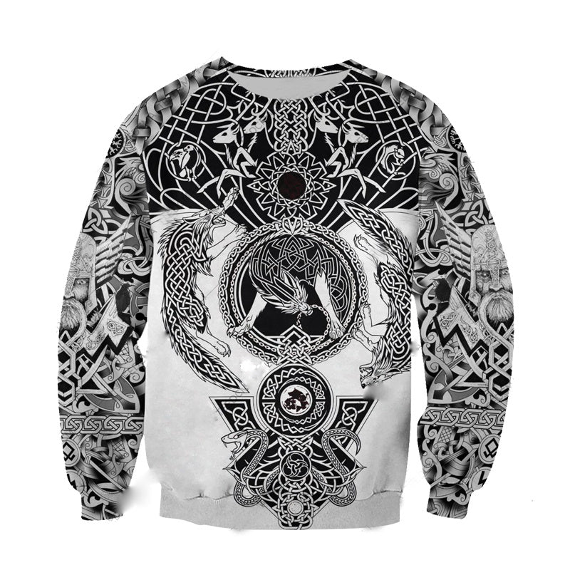 Viking Odin Best Viking Tattoo 3D Hoodies Men/women Hipster Streetwear Outfit