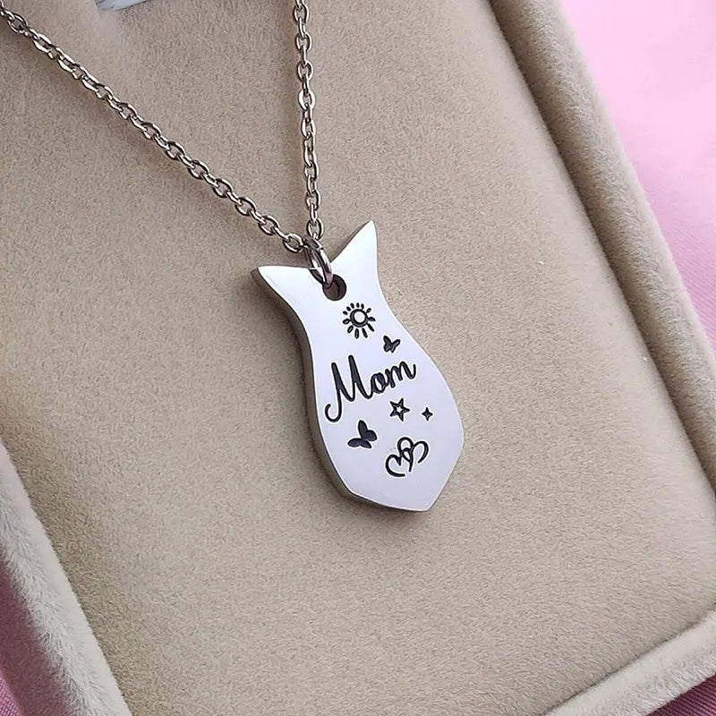 3 PCS Heart-shaped Matching Mom Sisters Necklace Set Stainless Steel Mother Daughter Necklaces