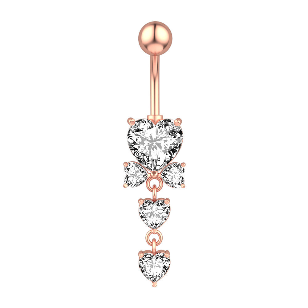 New Chain Five-pointed Star Zircon Belly Button Ring Belly Button Nail Piercing Jewelry