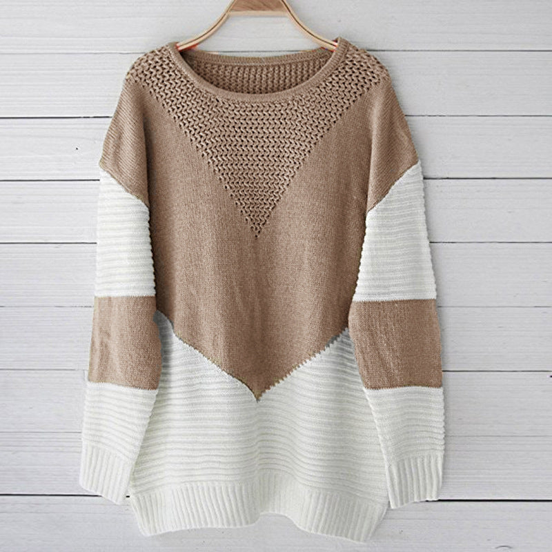 Paneled sweater sweater loose