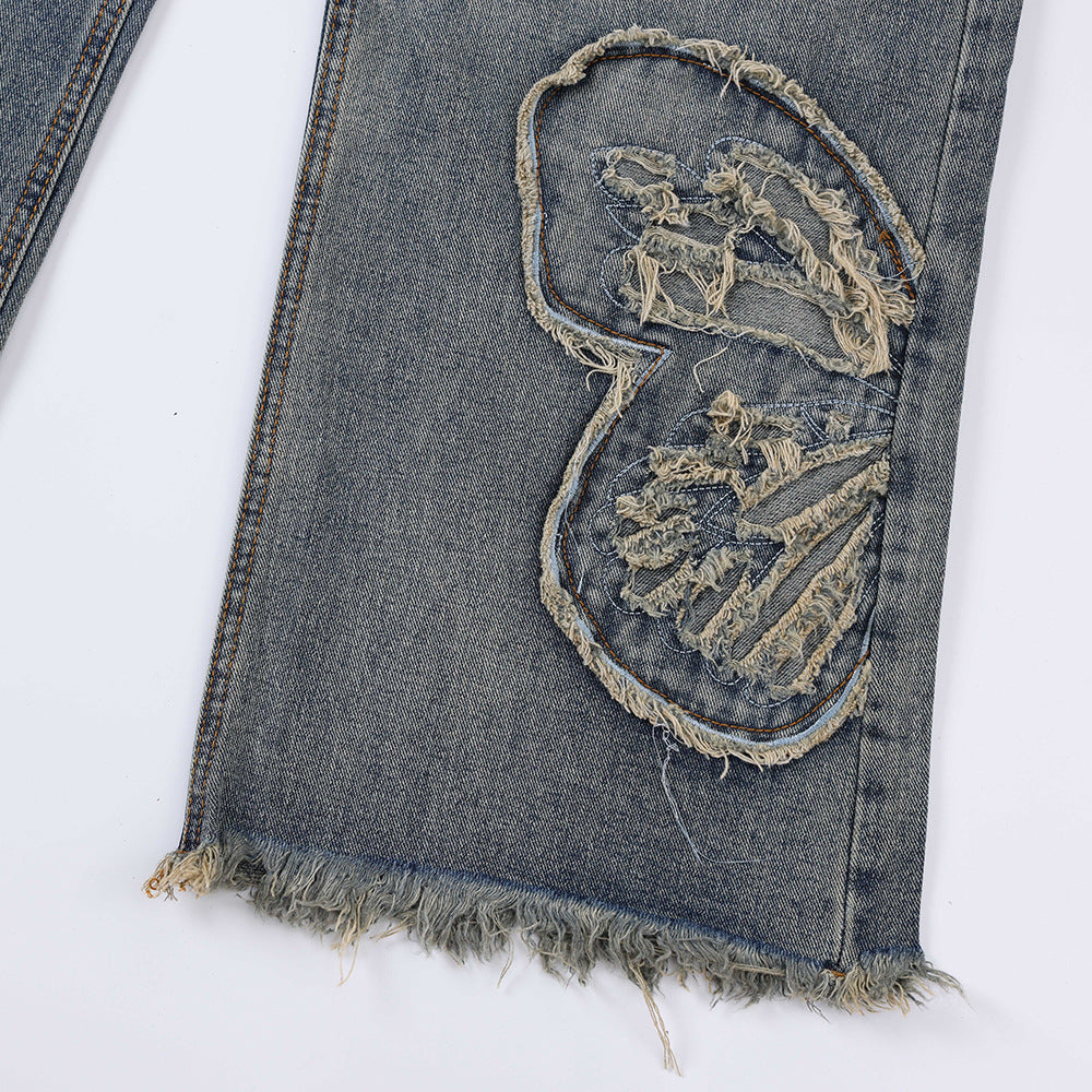 Butterfly Patch Decoration Jeans For Men