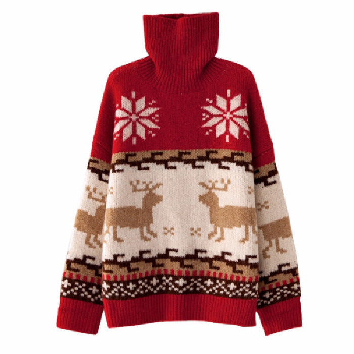 Christmas turtleneck sweater women