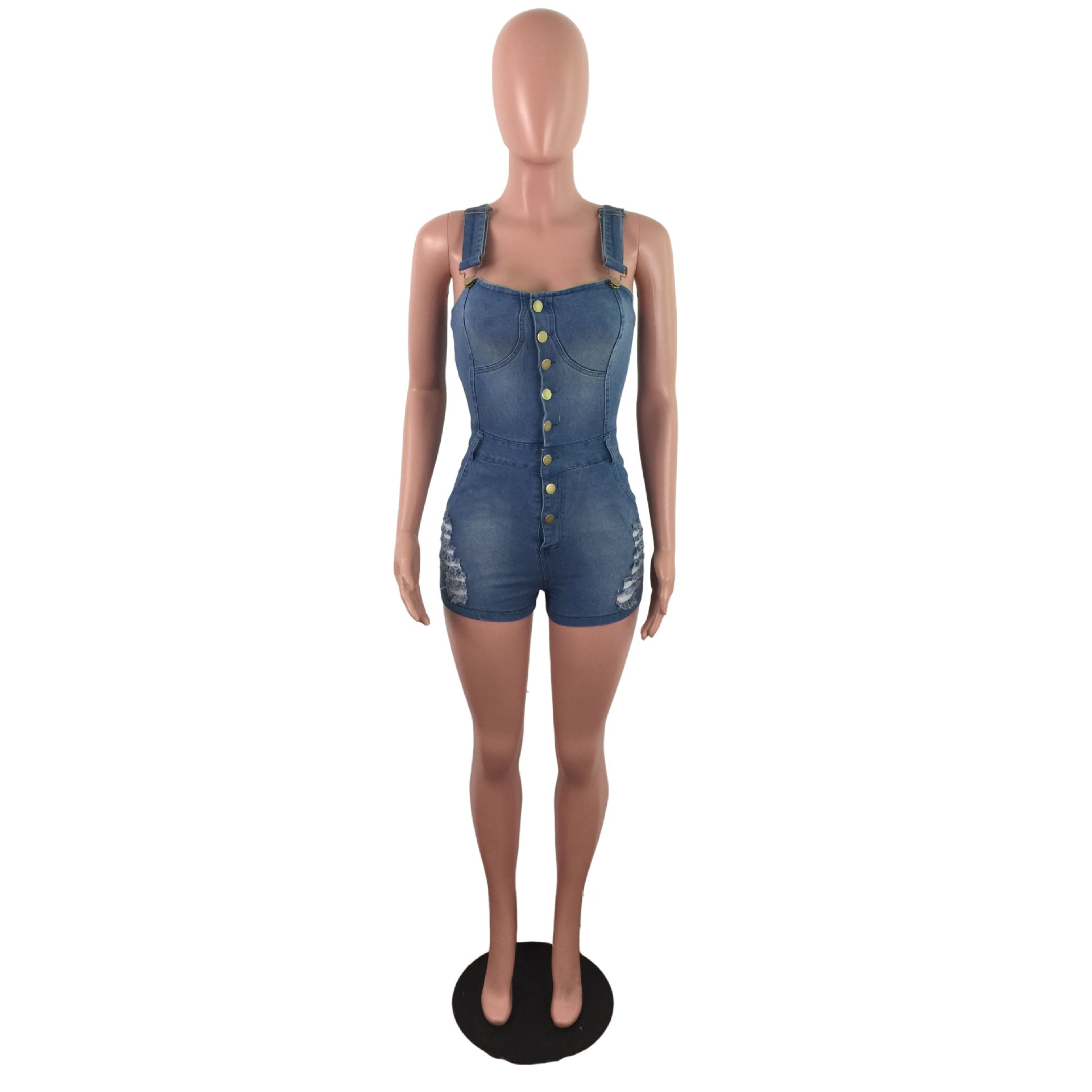 Denim slim jumpsuit