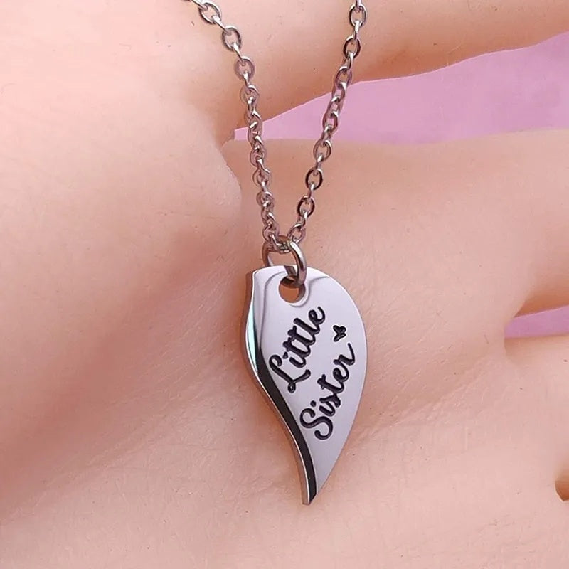 3 PCS Heart-shaped Matching Mom Sisters Necklace Set Stainless Steel Mother Daughter Necklaces