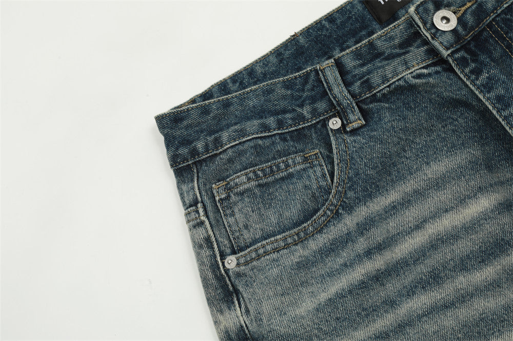 Distressed Washed Straight Jeans For Men