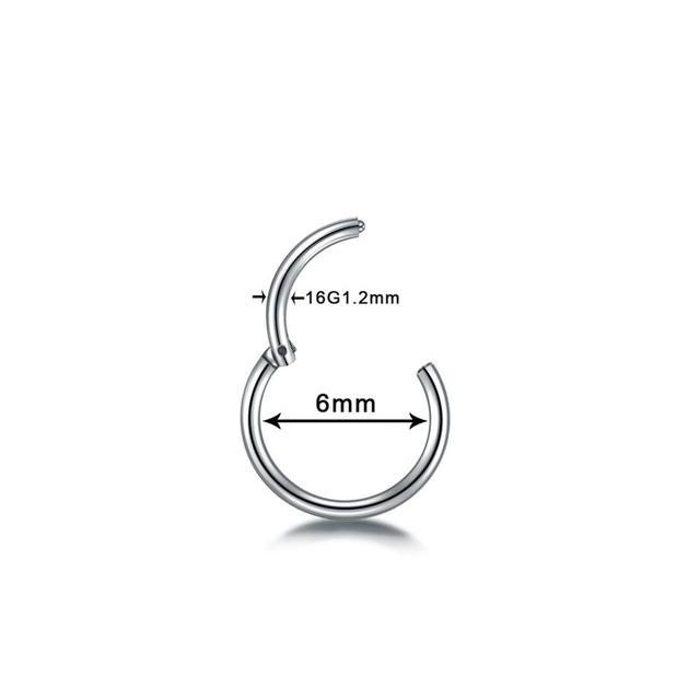 1PC Titanium Segment Hinged Ring Septum Nose Clicker Piercin