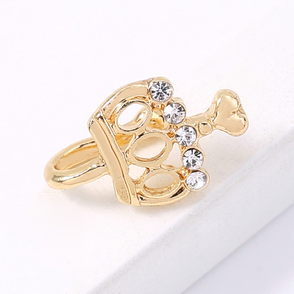 Gold Crown Nose Ring Mini-cute Heart Crown Fake Nose Ring