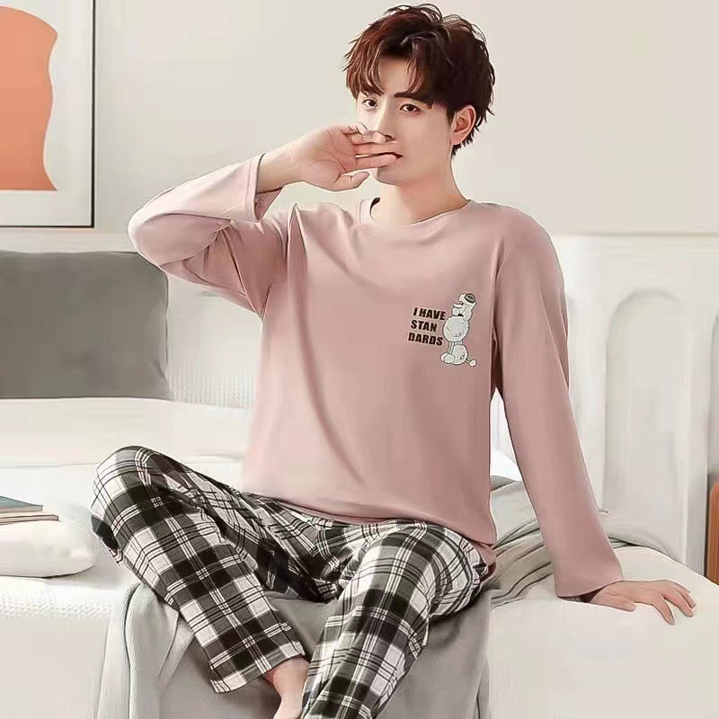 Men's Pajamas, Long Sleeved Spring And Autumn Home Wear