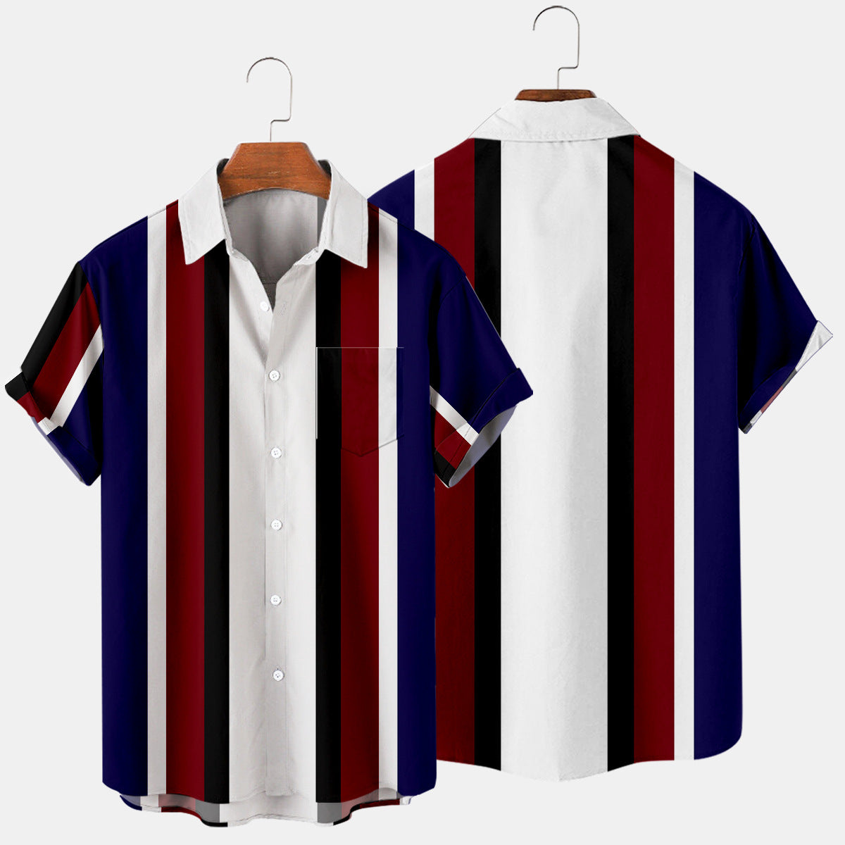 Striped Creative Digital Printing Shirts Men's Tops Shirts