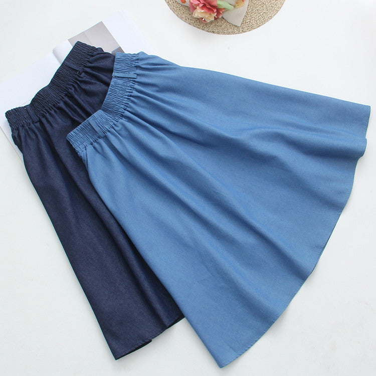 Women's Mid-Length Denim Skirt Skirt