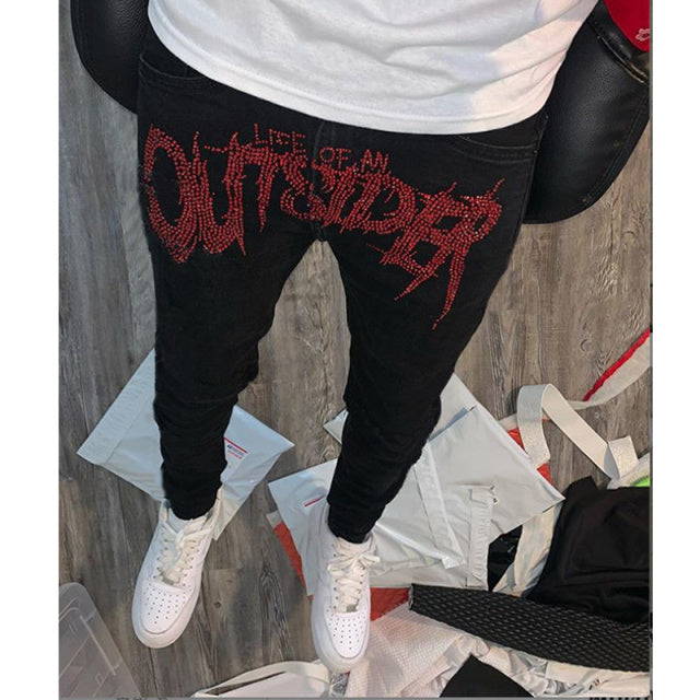 Men Black Fashion Ripped Jeans