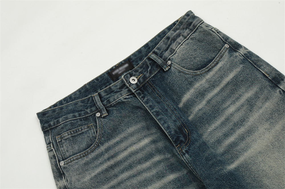 Distressed Washed Straight Jeans For Men