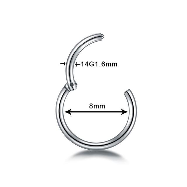 1PC Titanium Segment Hinged Ring Septum Nose Clicker Piercin