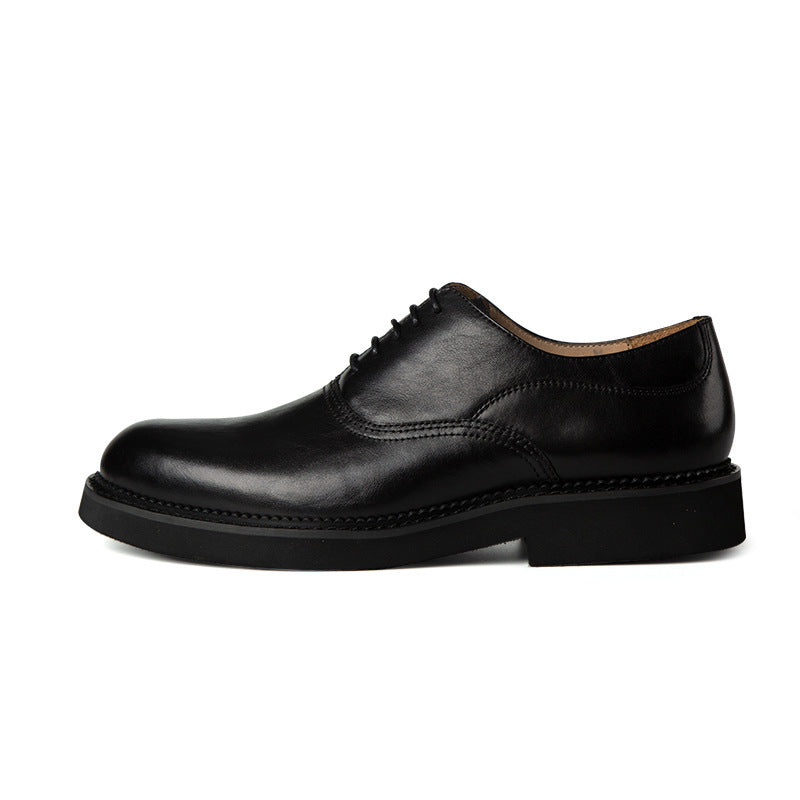 Retro Thick-Soled Business Suit Handmade Leather Shoes for Men.