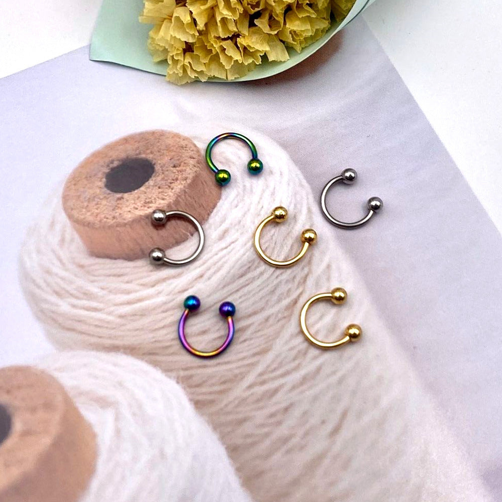 European And American Anti-allergy C- Shaped Horseshoe Ring Nose Stud