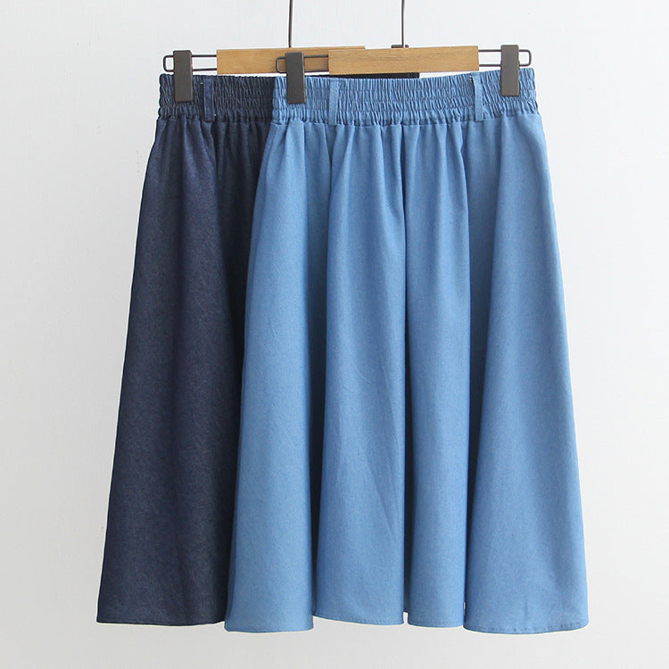 Women's Mid-Length Denim Skirt Skirt