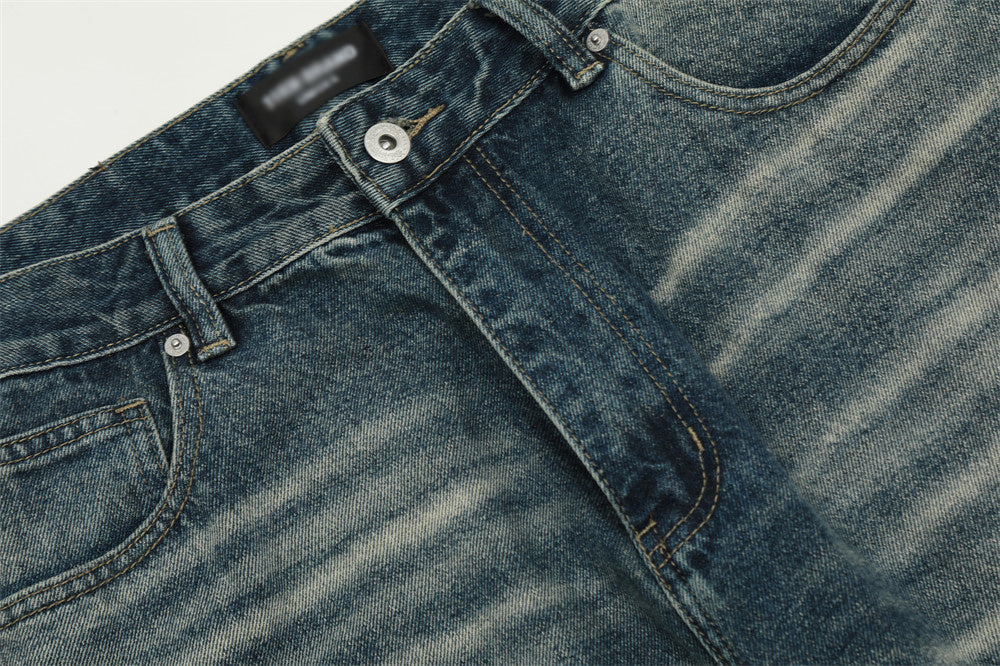 Distressed Washed Straight Jeans For Men