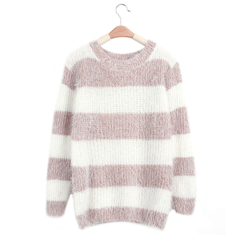 New Women's Sweater Sweater Loose Round Neck Pullover Bottoming Sweater