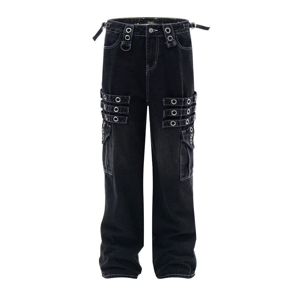 Fashion Punk Rock Cargo Jeans Men